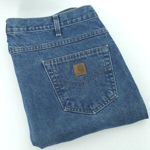 Carhartt Blue Jeans Mens 42X30 Relaxed Fit Denim‎ Straight Leg Work